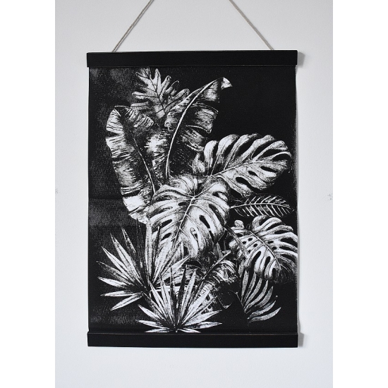 Obrazek Monstera, Rozpięty na Deseczkach, Skandynawski Styl